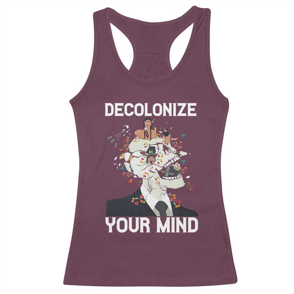 Indigenous People Native American Racerback Tank Top Decolonize Your Mind - Wonder Print Shop