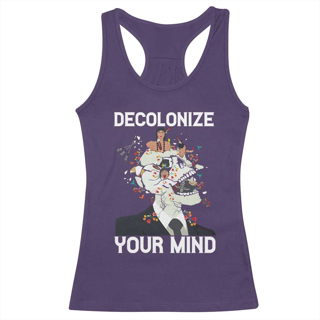 Indigenous People Native American Racerback Tank Top Decolonize Your Mind - Wonder Print Shop