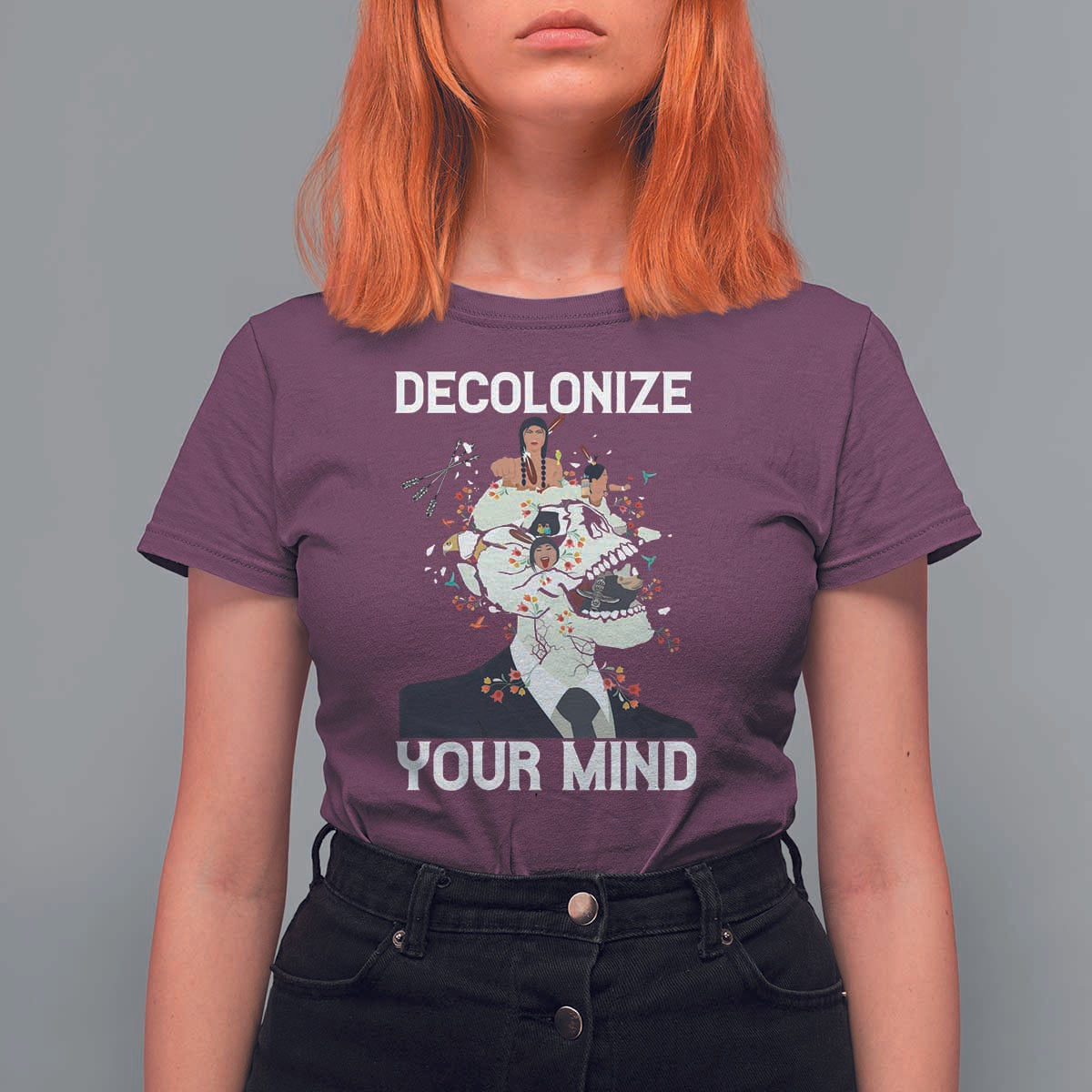 Indigenous People Native American T Shirt For Women Decolonize Your Mind - Wonder Print Shop