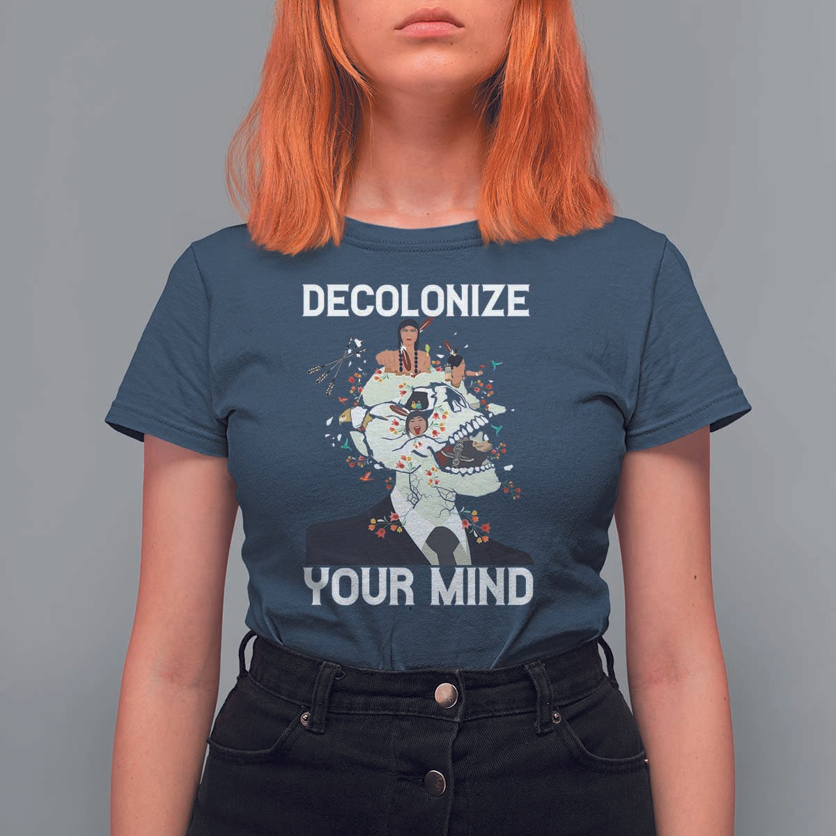 Indigenous People Native American T Shirt For Women Decolonize Your Mind - Wonder Print Shop