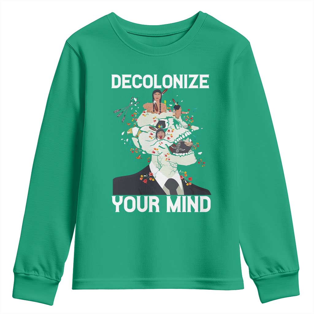Indigenous People Native American Youth Sweatshirt Decolonize Your Mind - Wonder Print Shop