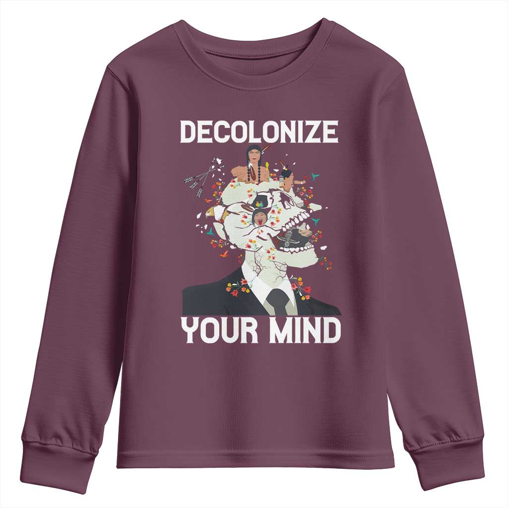 Indigenous People Native American Youth Sweatshirt Decolonize Your Mind - Wonder Print Shop