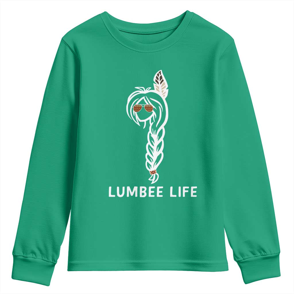 Native American Women Youth Sweatshirt Lumbee American Indian Tribe Indigenous Girl Life - Wonder Print Shop