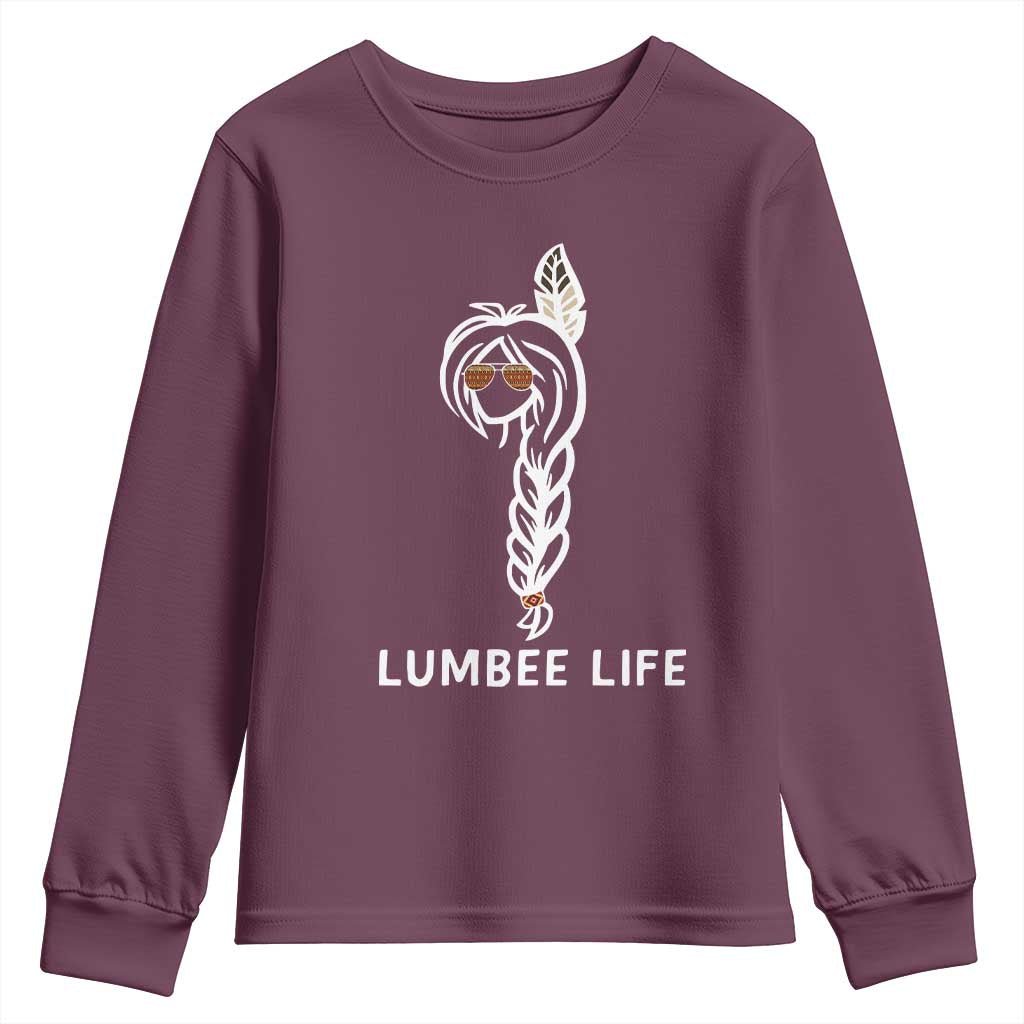 Native American Women Youth Sweatshirt Lumbee American Indian Tribe Indigenous Girl Life - Wonder Print Shop