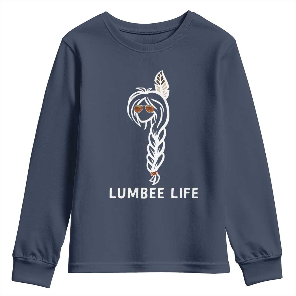 Native American Women Youth Sweatshirt Lumbee American Indian Tribe Indigenous Girl Life - Wonder Print Shop