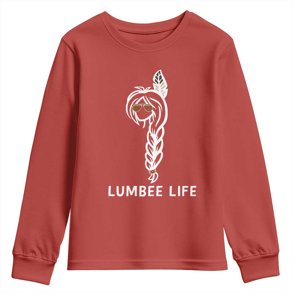 Native American Women Youth Sweatshirt Lumbee American Indian Tribe Indigenous Girl Life - Wonder Print Shop