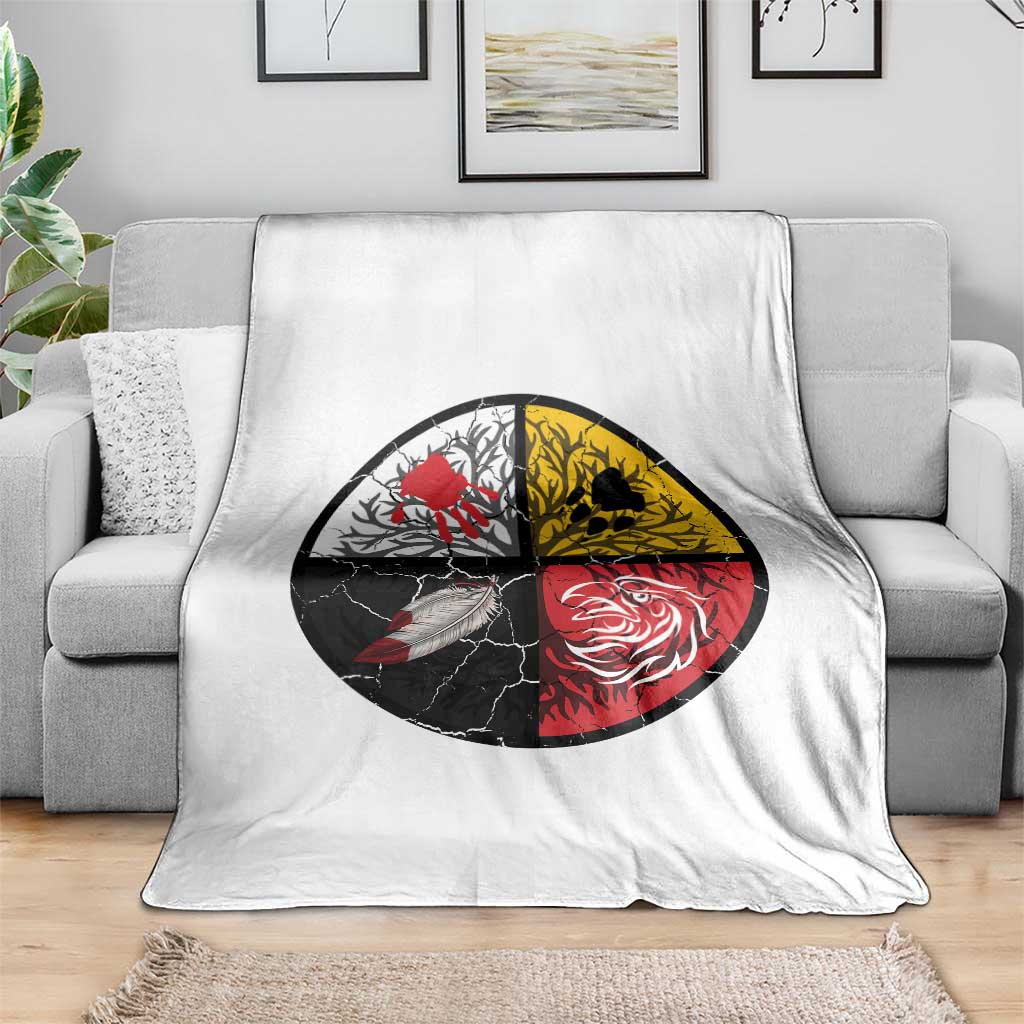 Native American Medicine Wheel MMIW Throw Blanket - Wonder Print Shop