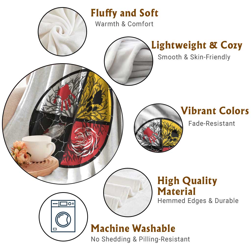Native American Medicine Wheel MMIW Throw Blanket - Wonder Print Shop