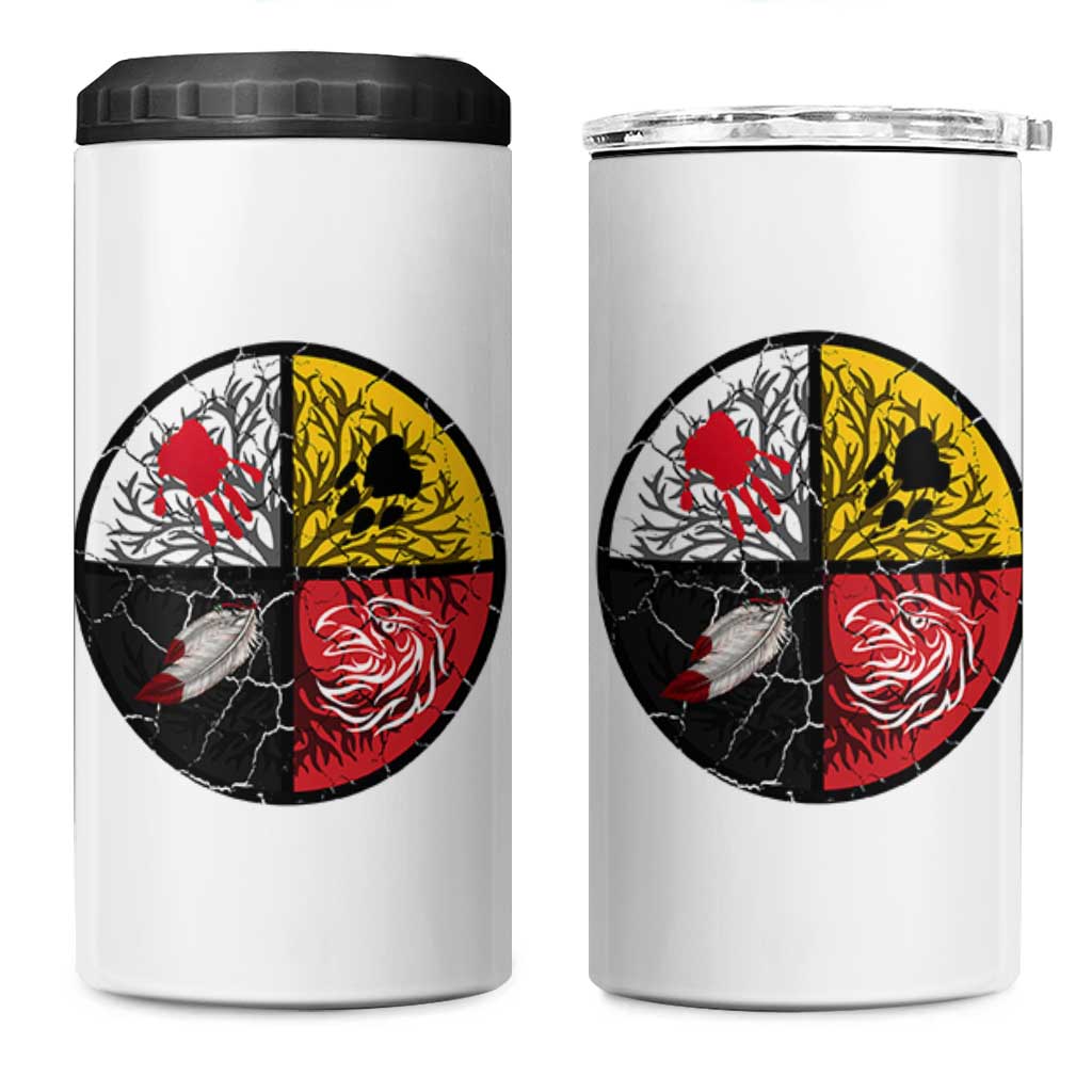 Native American Medicine Wheel MMIW 4 in 1 Can Cooler Tumbler