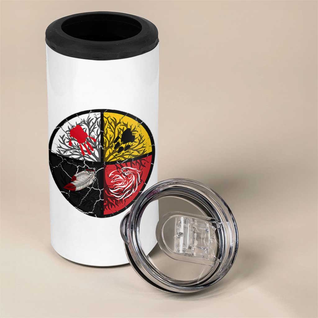 Native American Medicine Wheel MMIW 4 in 1 Can Cooler Tumbler