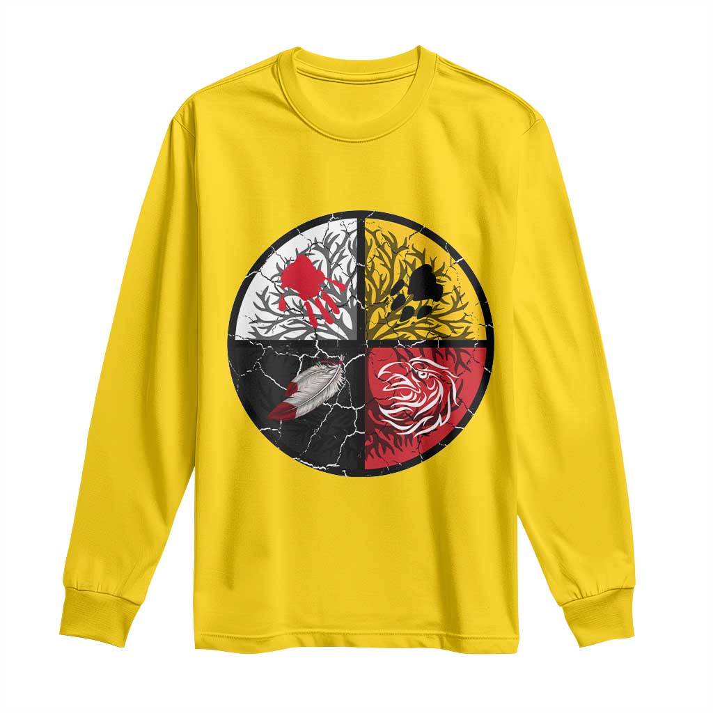Native American Medicine Wheel MMIW Long Sleeve Shirt - Wonder Print Shop