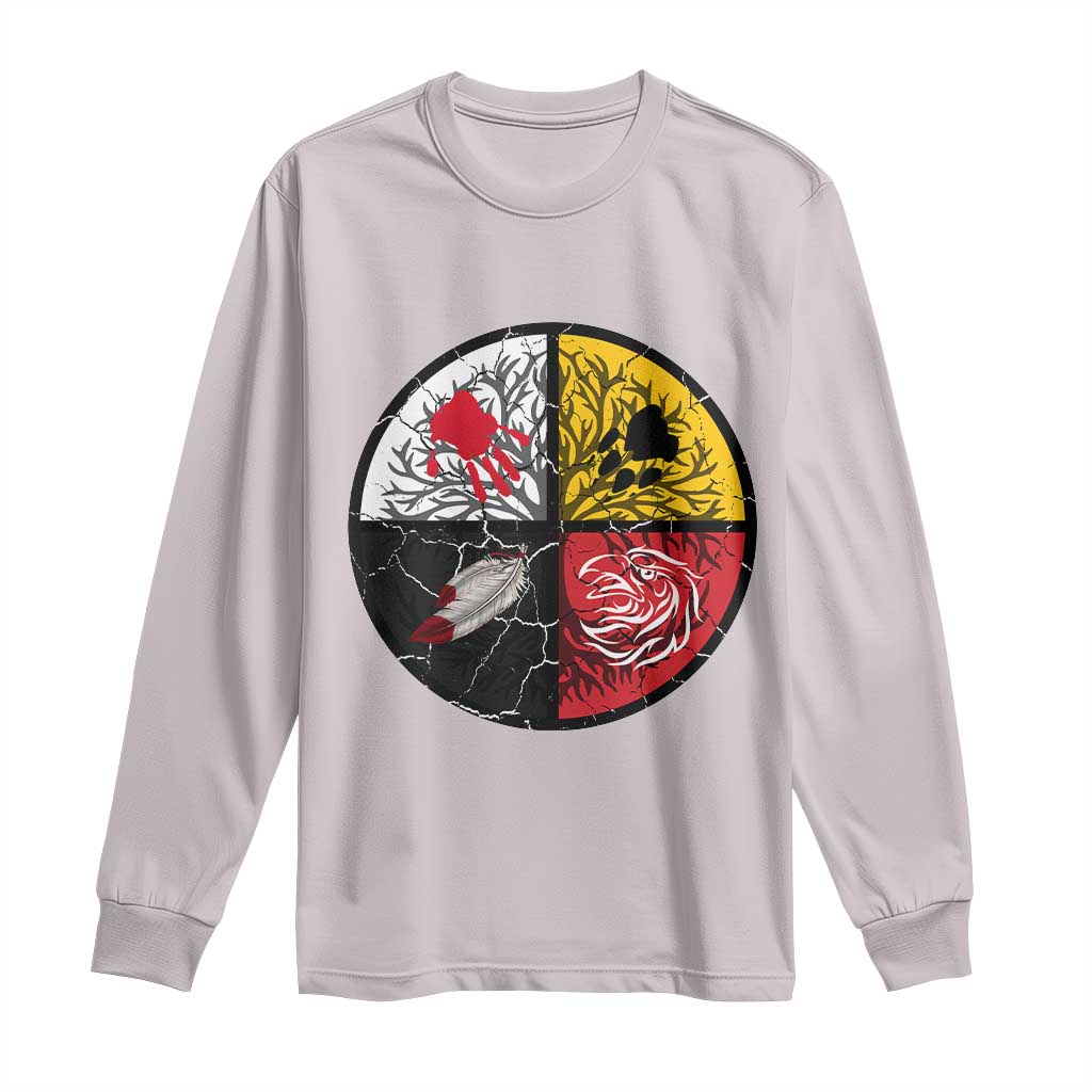 Native American Medicine Wheel MMIW Long Sleeve Shirt - Wonder Print Shop