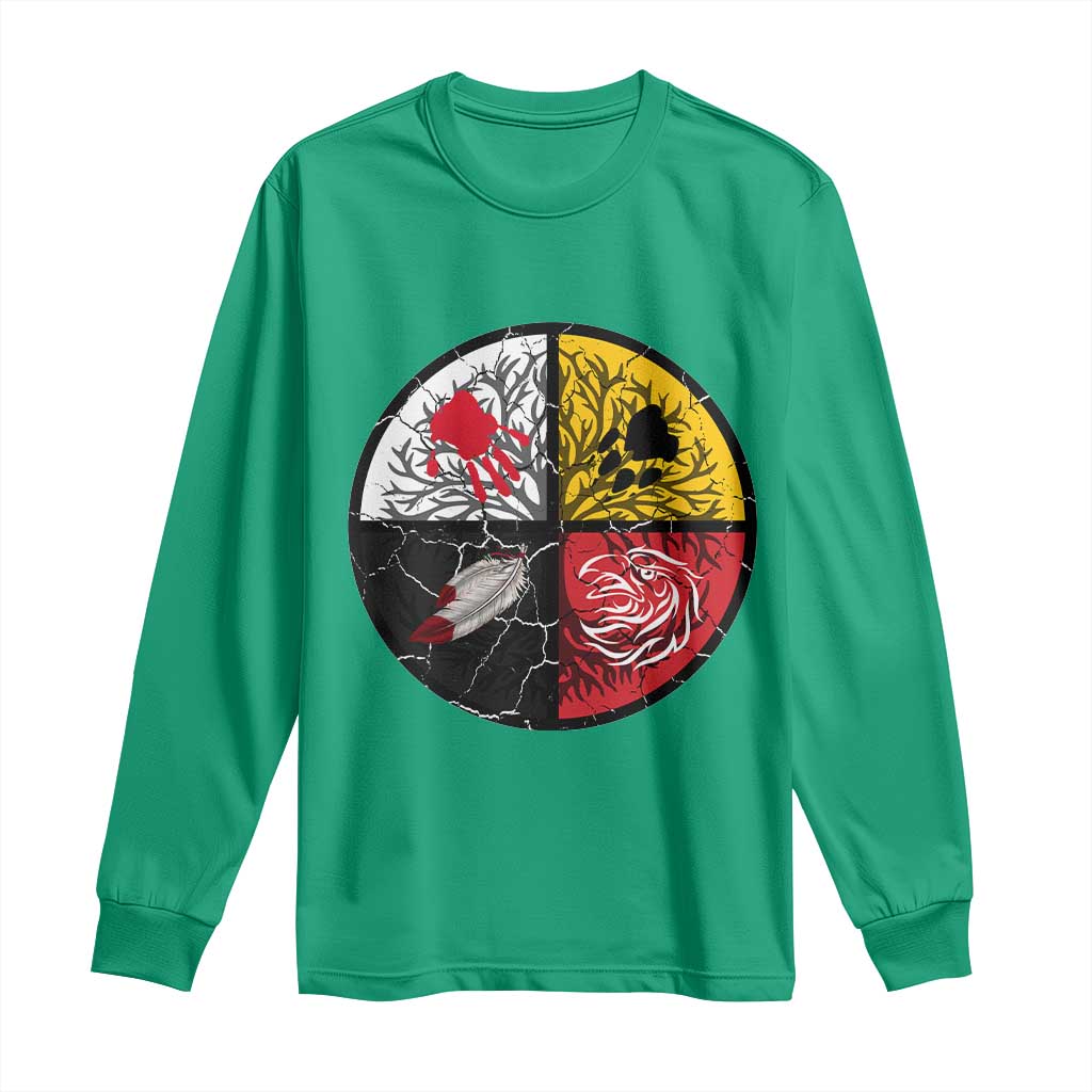 Native American Medicine Wheel MMIW Long Sleeve Shirt - Wonder Print Shop