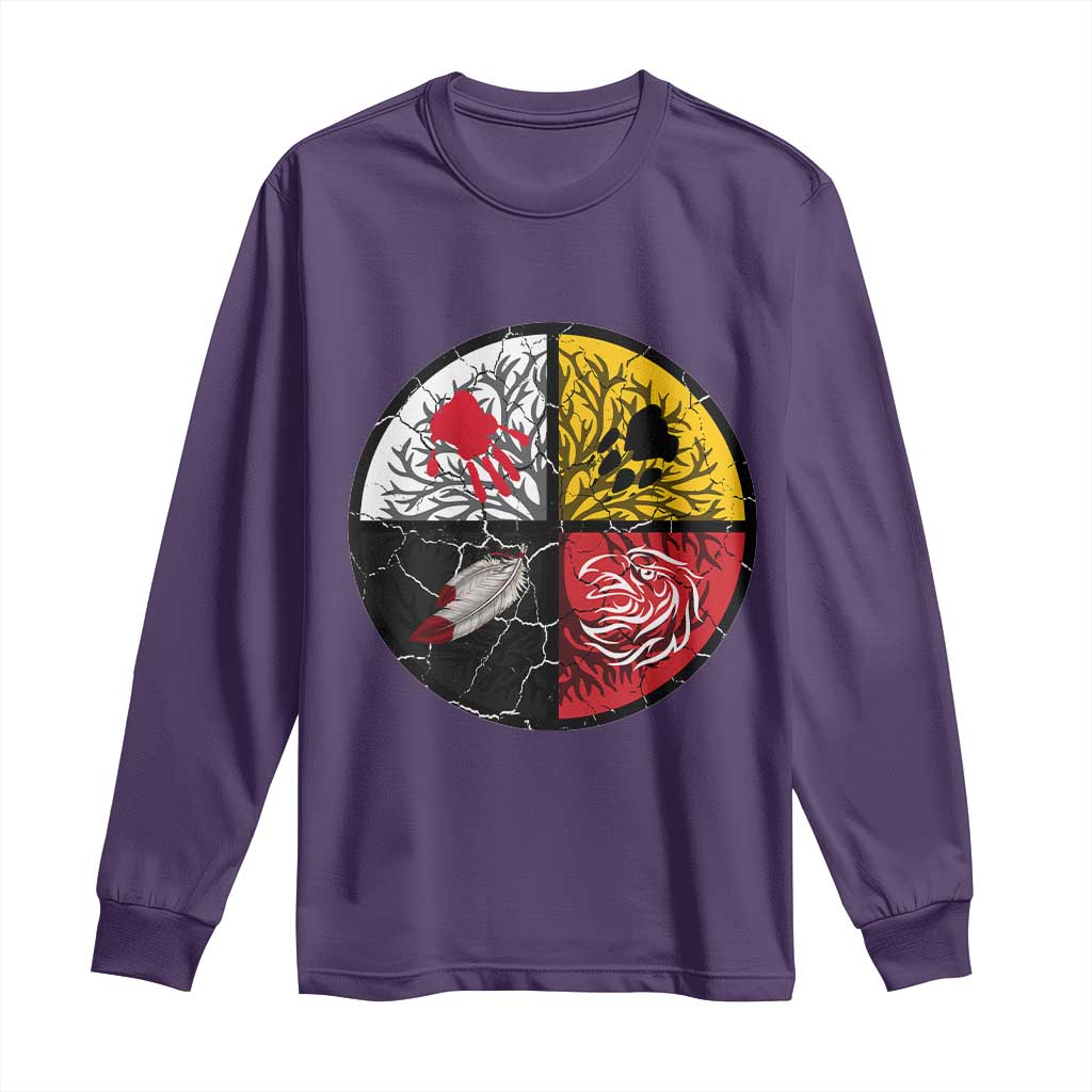 Native American Medicine Wheel MMIW Long Sleeve Shirt - Wonder Print Shop