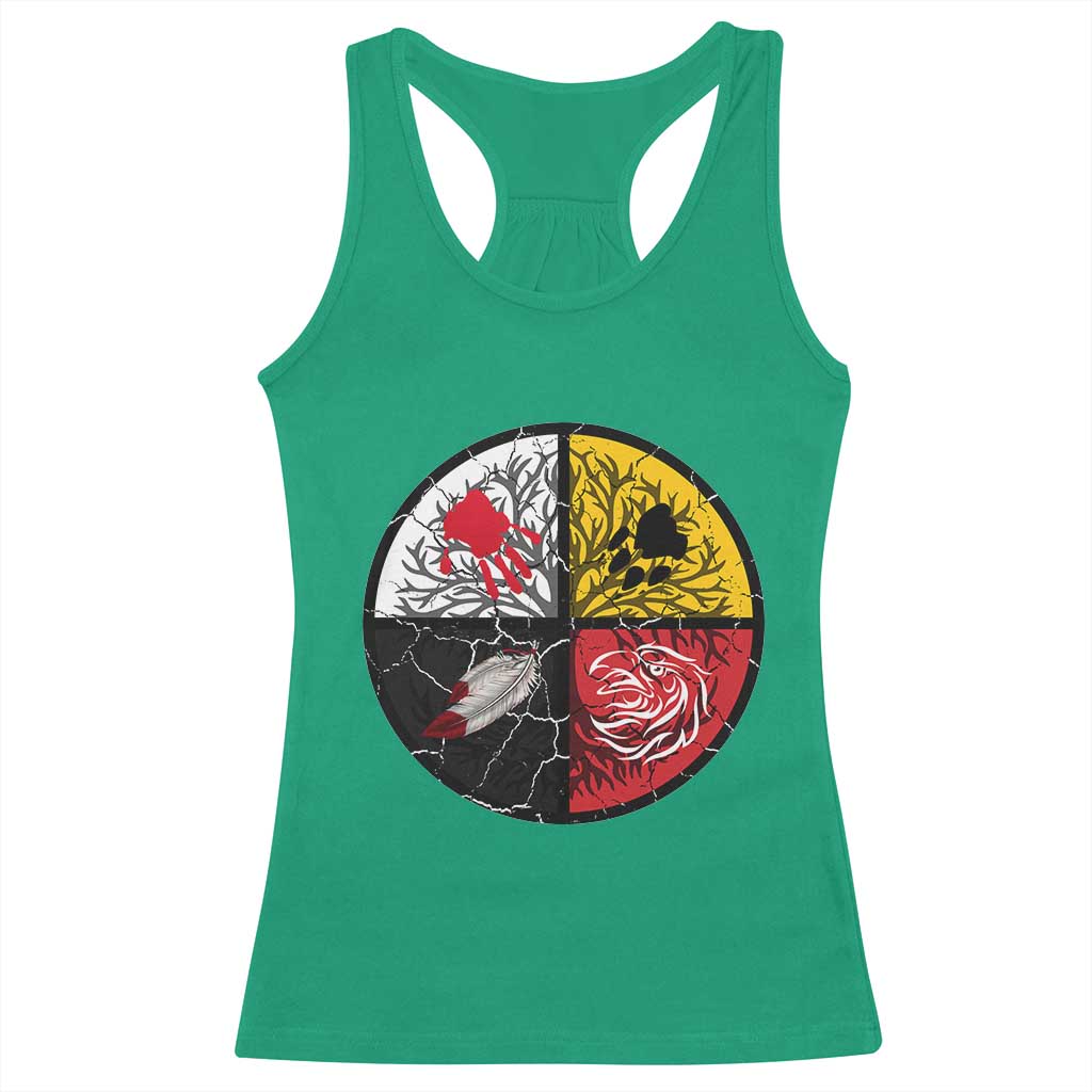Native American Medicine Wheel MMIW Racerback Tank Top - Wonder Print Shop