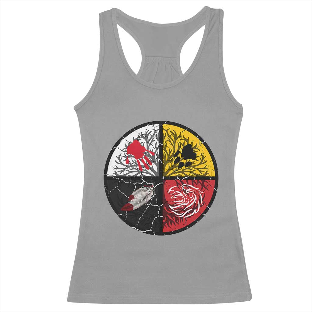 Native American Medicine Wheel MMIW Racerback Tank Top - Wonder Print Shop