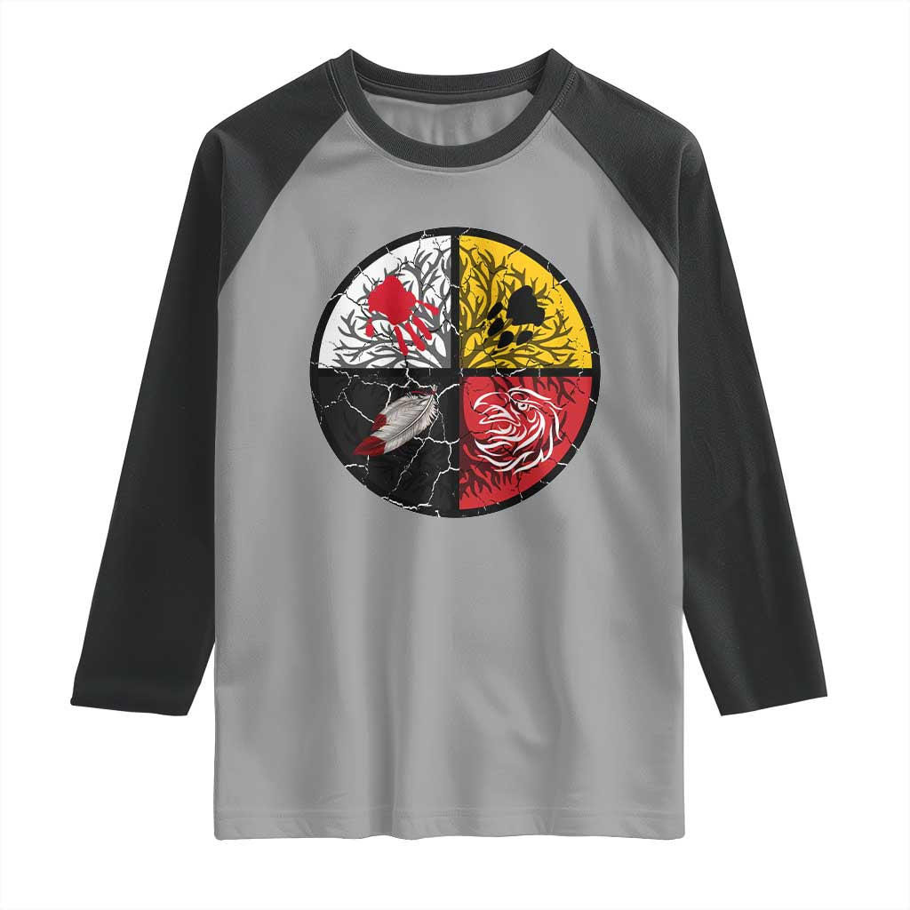 Native American Medicine Wheel MMIW Raglan Shirt - Wonder Print Shop