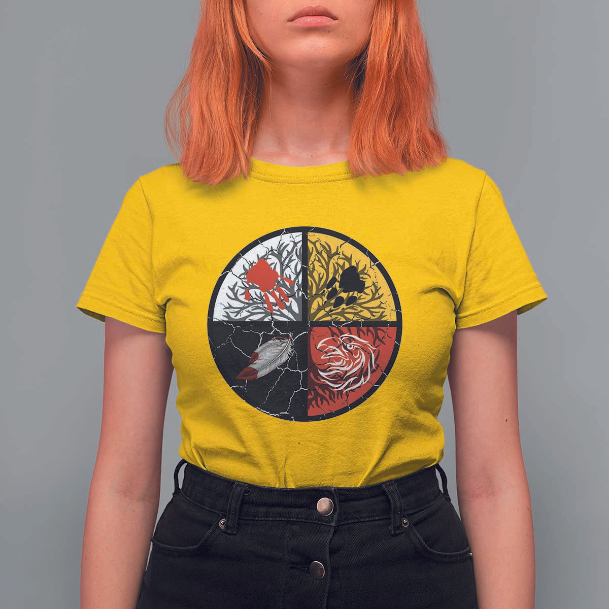 Native American Medicine Wheel MMIW T Shirt For Women - Wonder Print Shop