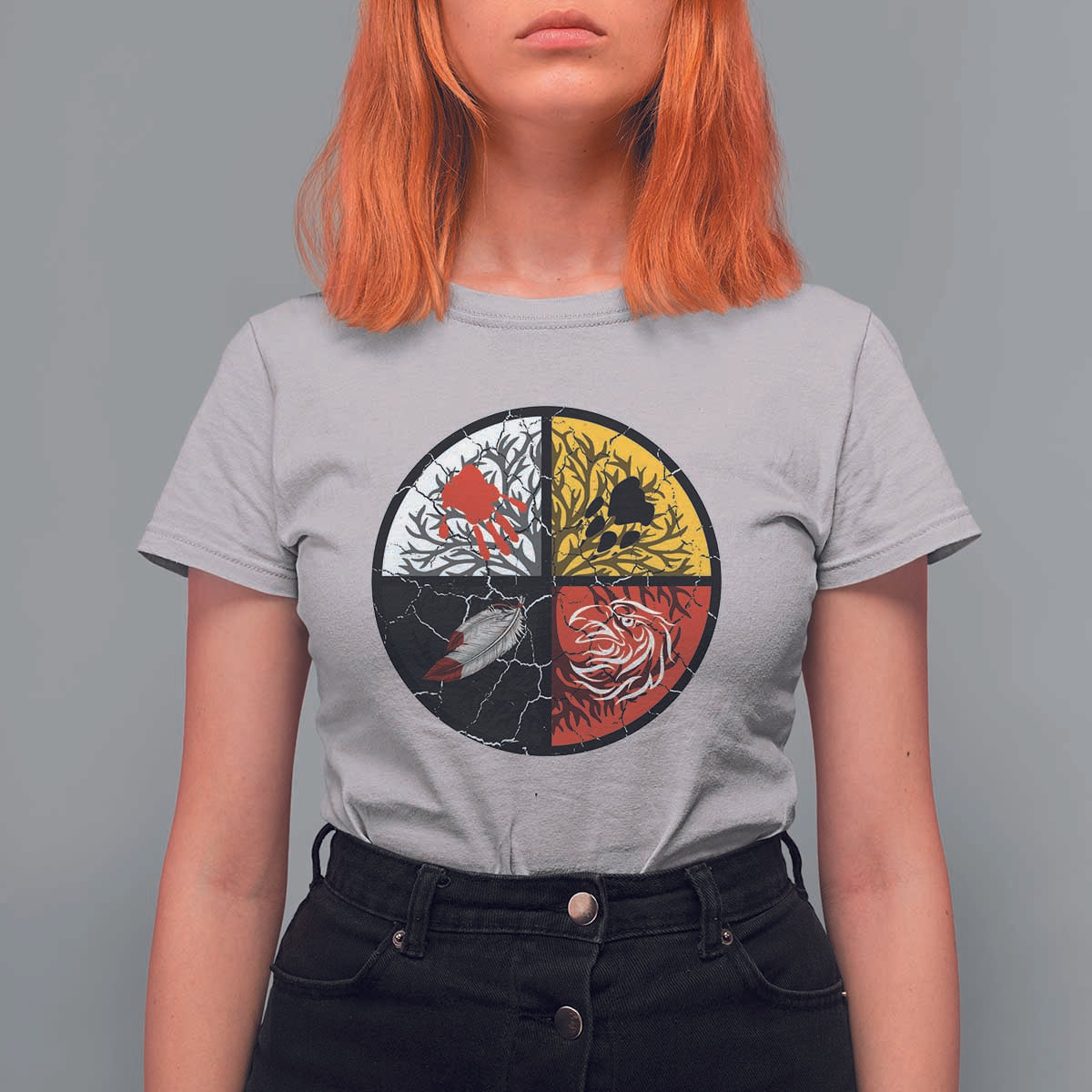 Native American Medicine Wheel MMIW T Shirt For Women - Wonder Print Shop