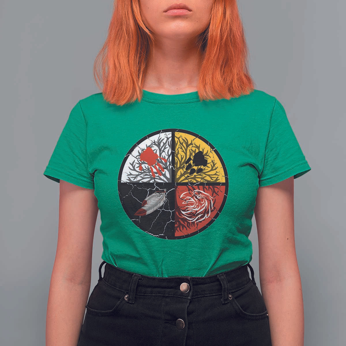 Native American Medicine Wheel MMIW T Shirt For Women - Wonder Print Shop