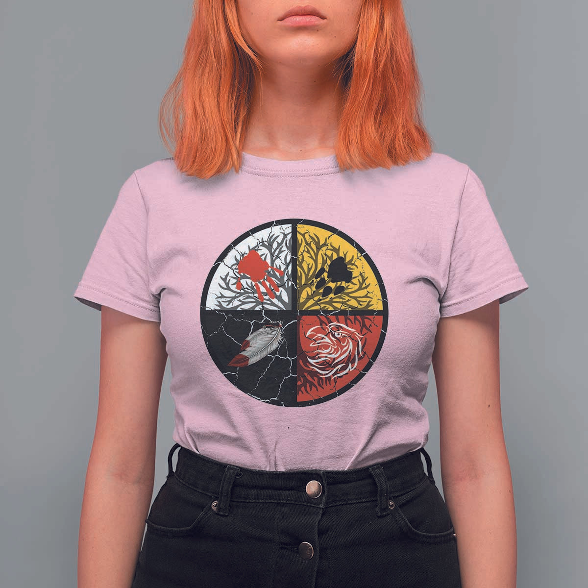 Native American Medicine Wheel MMIW T Shirt For Women - Wonder Print Shop
