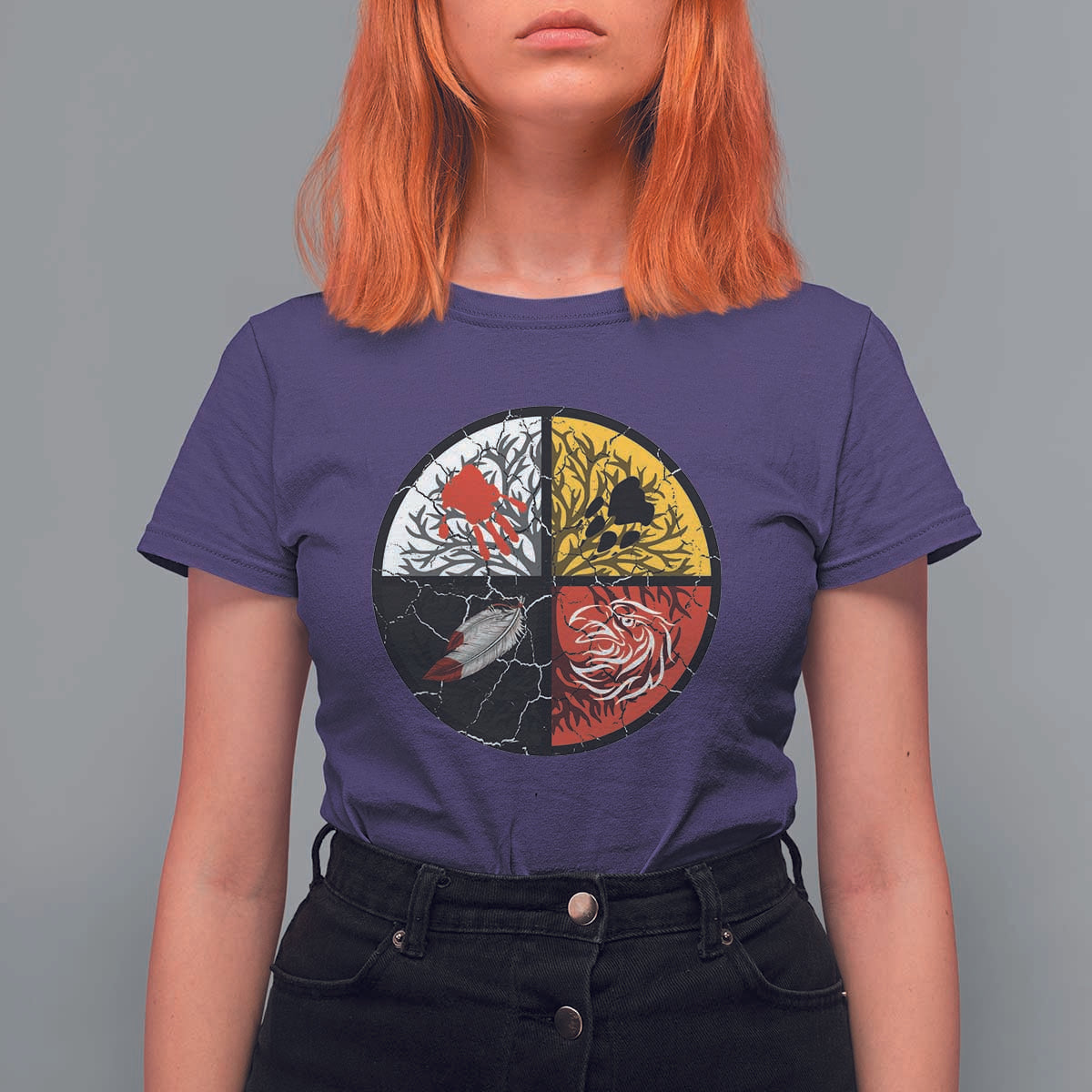 Native American Medicine Wheel MMIW T Shirt For Women - Wonder Print Shop