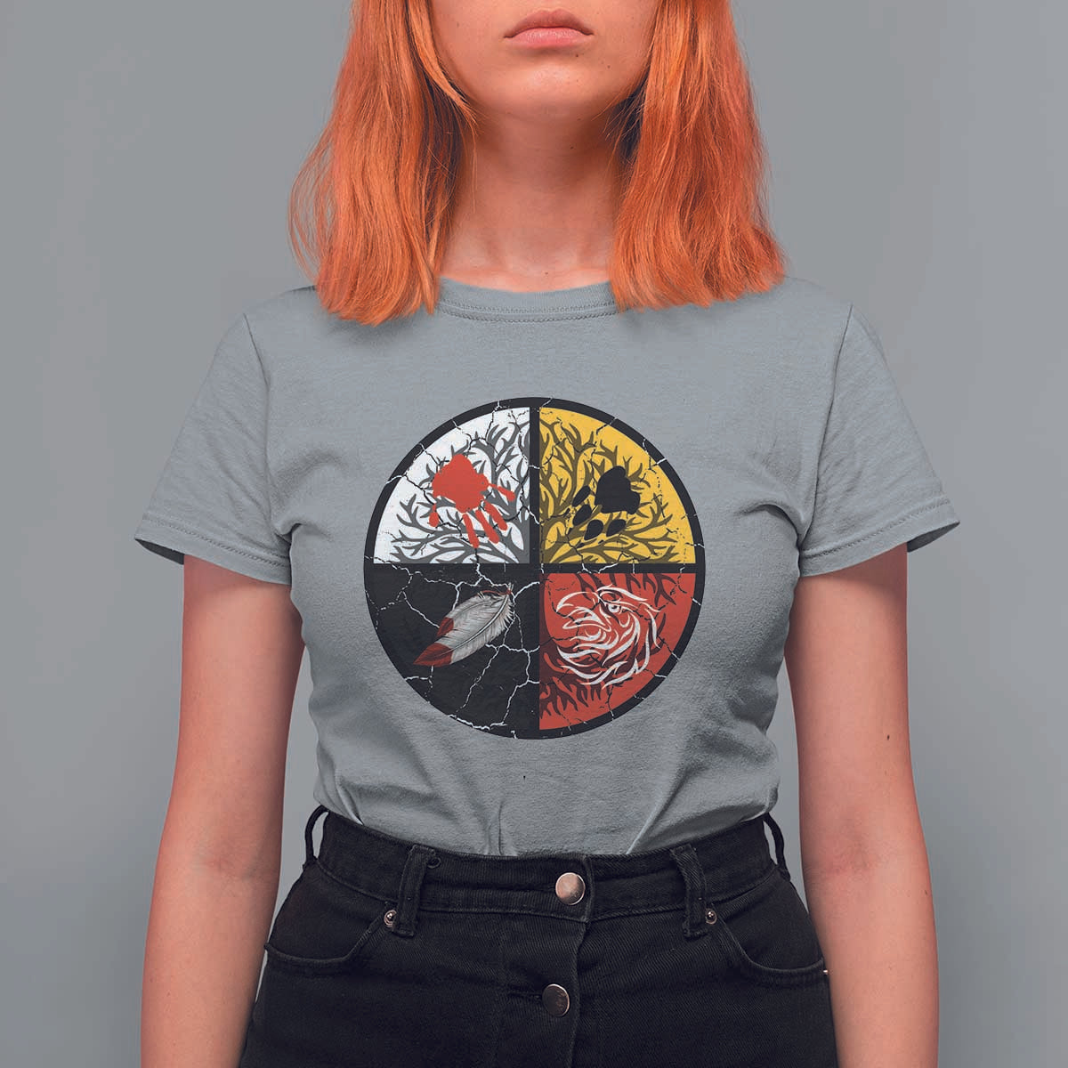 Native American Medicine Wheel MMIW T Shirt For Women - Wonder Print Shop