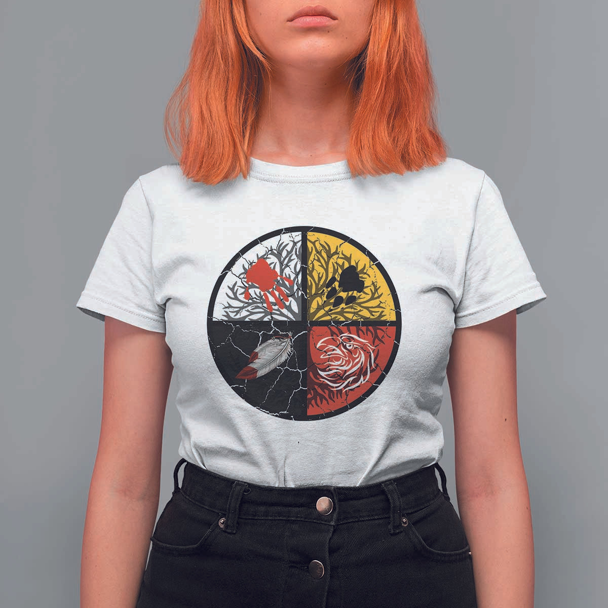 Native American Medicine Wheel MMIW T Shirt For Women - Wonder Print Shop