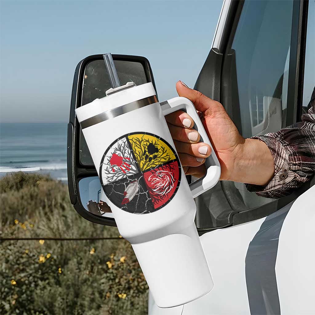 Native American Medicine Wheel MMIW Tumbler With Handle