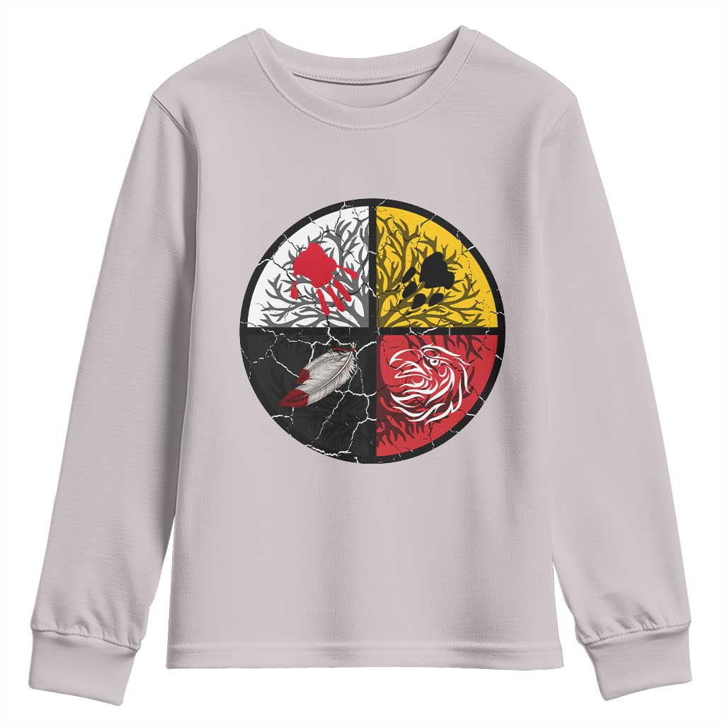 Native American Medicine Wheel MMIW Youth Sweatshirt - Wonder Print Shop