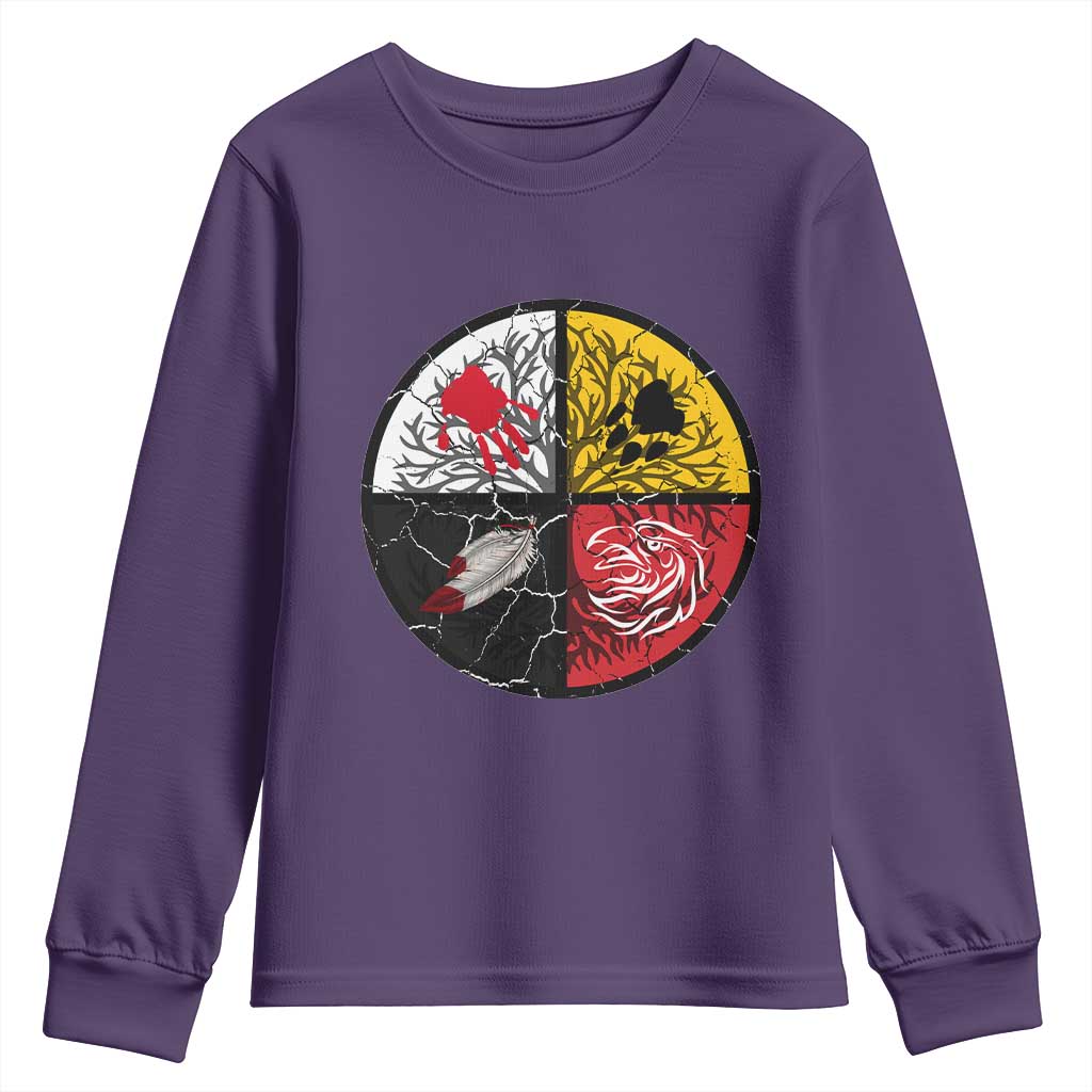 Native American Medicine Wheel MMIW Youth Sweatshirt - Wonder Print Shop