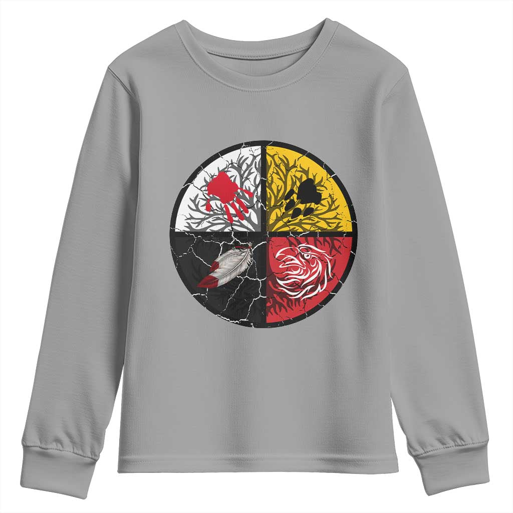 Native American Medicine Wheel MMIW Youth Sweatshirt - Wonder Print Shop
