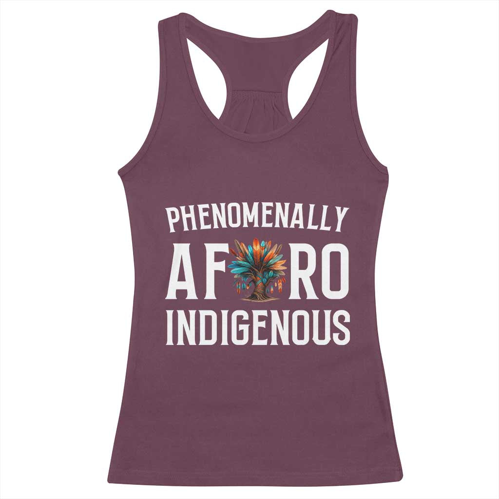 Afro Indigenous Native Pride Phenomenally Indigenous People Racerback Tank Top - Wonder Print Shop