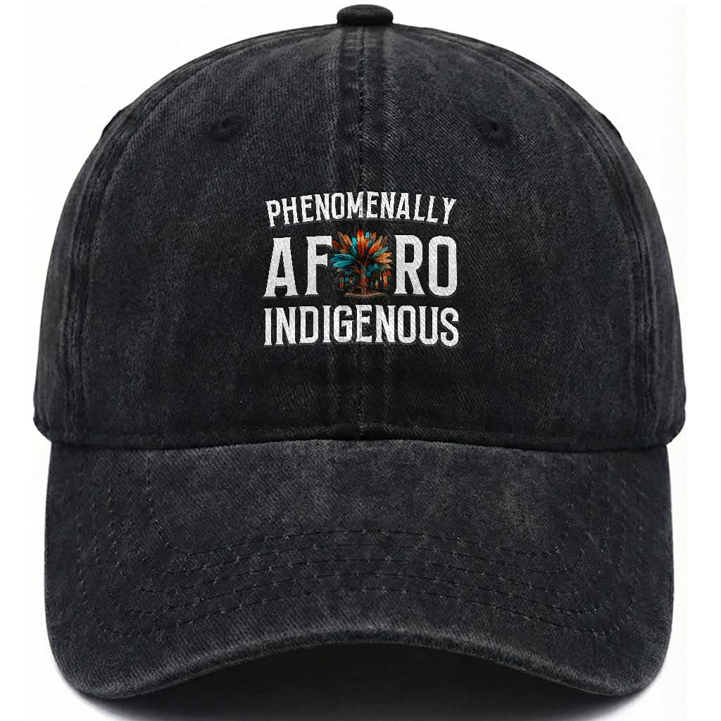 Afro Indigenous Native Pride Phenomenally Indigenous People Washed Cotton Baseball Cap
