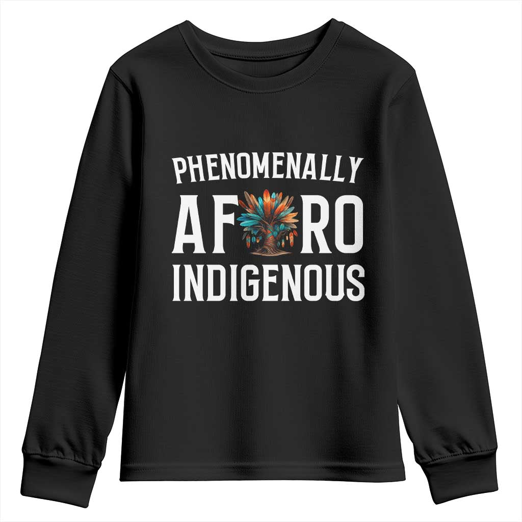 Afro Indigenous Native Pride Phenomenally Indigenous People Youth Sweatshirt - Wonder Print Shop