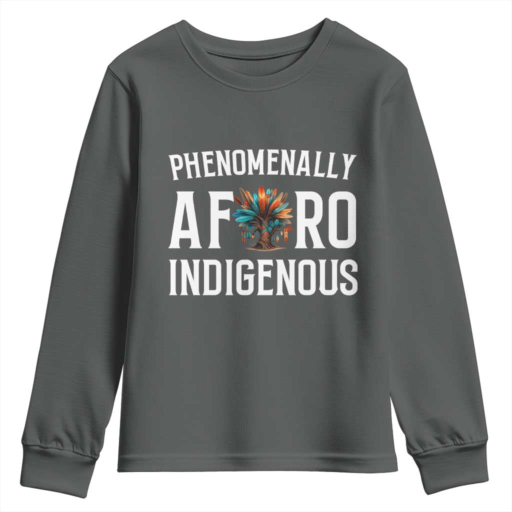 Afro Indigenous Native Pride Phenomenally Indigenous People Youth Sweatshirt - Wonder Print Shop