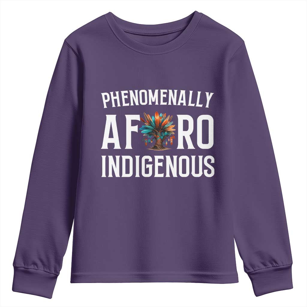 Afro Indigenous Native Pride Phenomenally Indigenous People Youth Sweatshirt - Wonder Print Shop