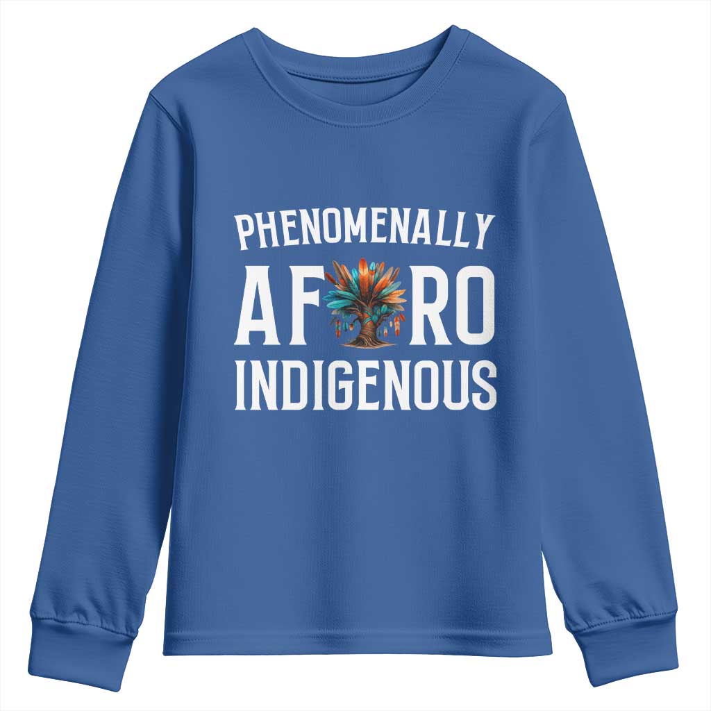 Afro Indigenous Native Pride Phenomenally Indigenous People Youth Sweatshirt - Wonder Print Shop