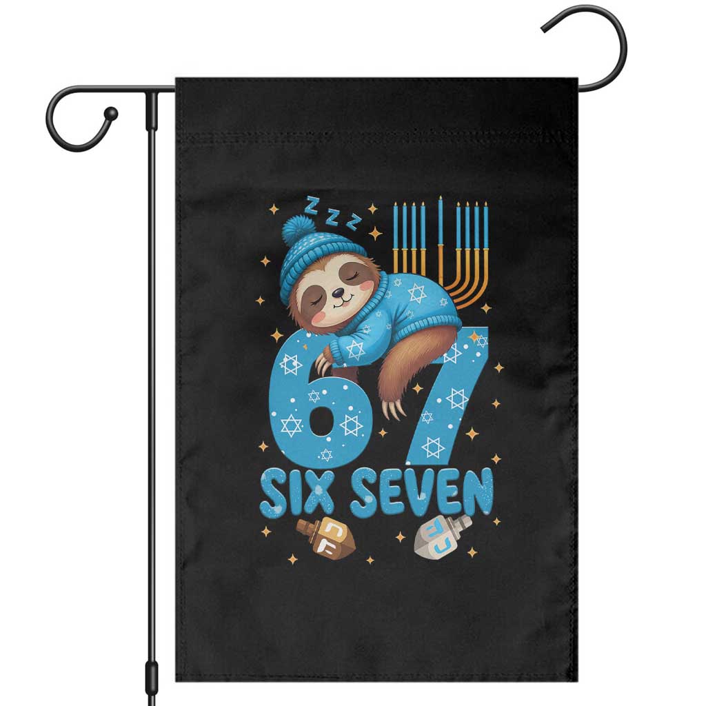 67 Six Seven Meme Garden Flag Funny Hanukkah Sloth - Wonder Print Shop