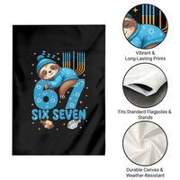 67 Six Seven Meme Garden Flag Funny Hanukkah Sloth - Wonder Print Shop