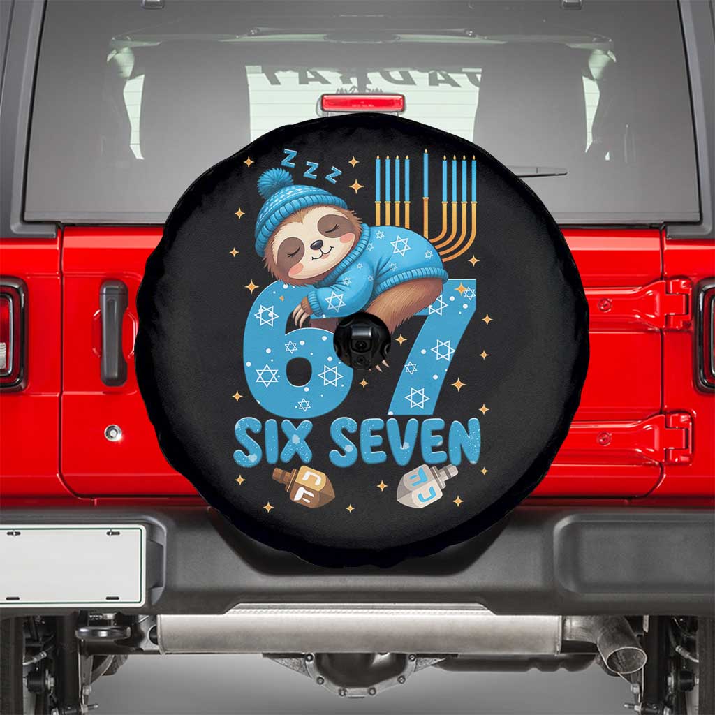 67 Six Seven Meme Spare Tire Cover Funny Hanukkah Sloth - Wonder Print Shop
