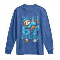 67 Six Seven Meme Long Sleeve Shirt Funny Hanukkah Sloth - Wonder Print Shop
