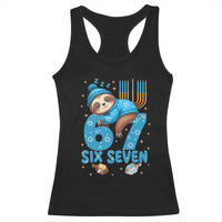 67 Six Seven Meme Racerback Tank Top Funny Hanukkah Sloth - Wonder Print Shop