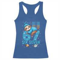 67 Six Seven Meme Racerback Tank Top Funny Hanukkah Sloth - Wonder Print Shop