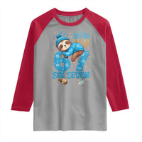 67 Six Seven Meme Raglan Shirt Funny Hanukkah Sloth - Wonder Print Shop