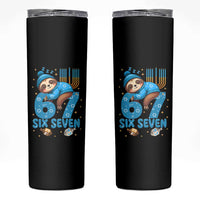 67 Six Seven Meme Skinny Tumbler Funny Hanukkah Sloth - Wonder Print Shop