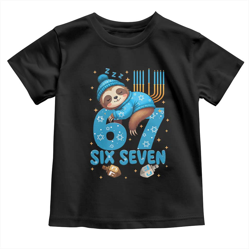 67 Six Seven Meme Toddler T Shirt Funny Hanukkah Sloth - Wonder Print Shop