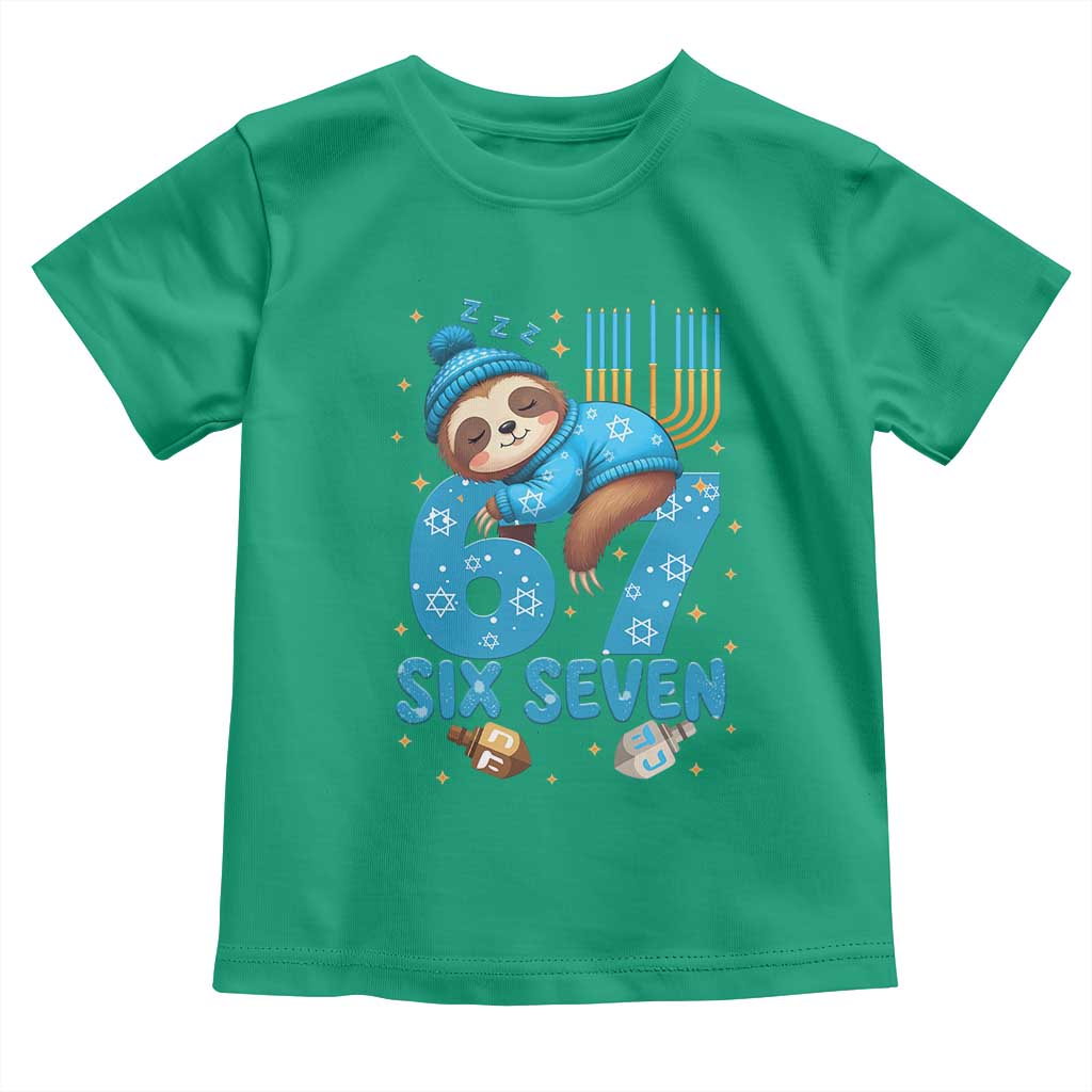67 Six Seven Meme Toddler T Shirt Funny Hanukkah Sloth - Wonder Print Shop