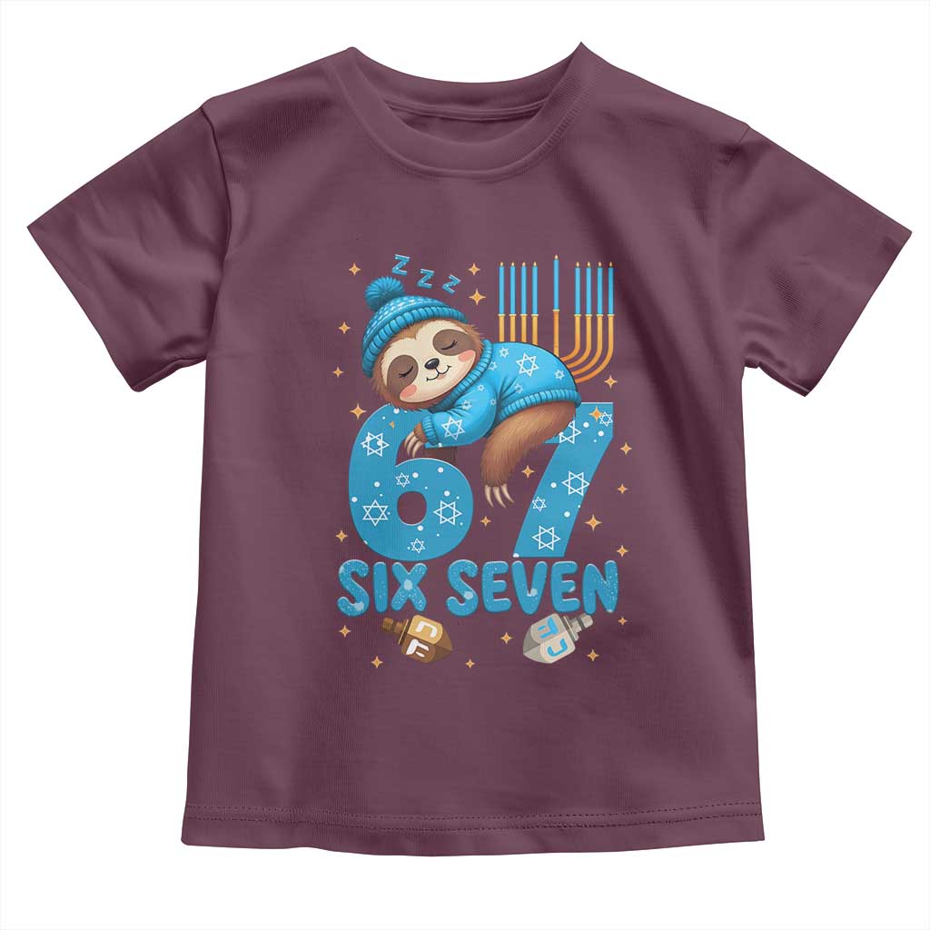 67 Six Seven Meme Toddler T Shirt Funny Hanukkah Sloth - Wonder Print Shop