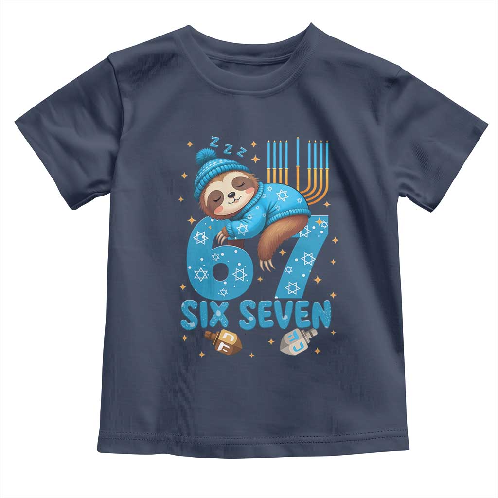 67 Six Seven Meme Toddler T Shirt Funny Hanukkah Sloth - Wonder Print Shop